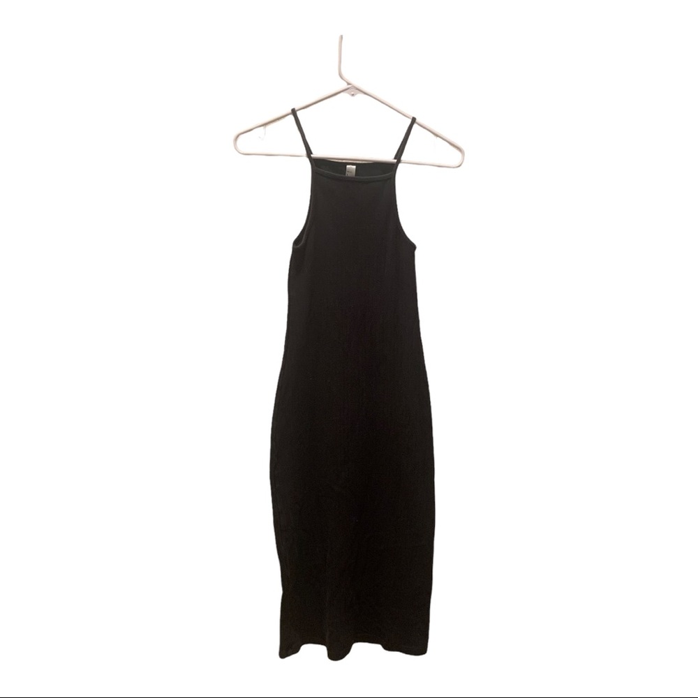 American Apparel Black Halter Body con Mini Dress Size Small